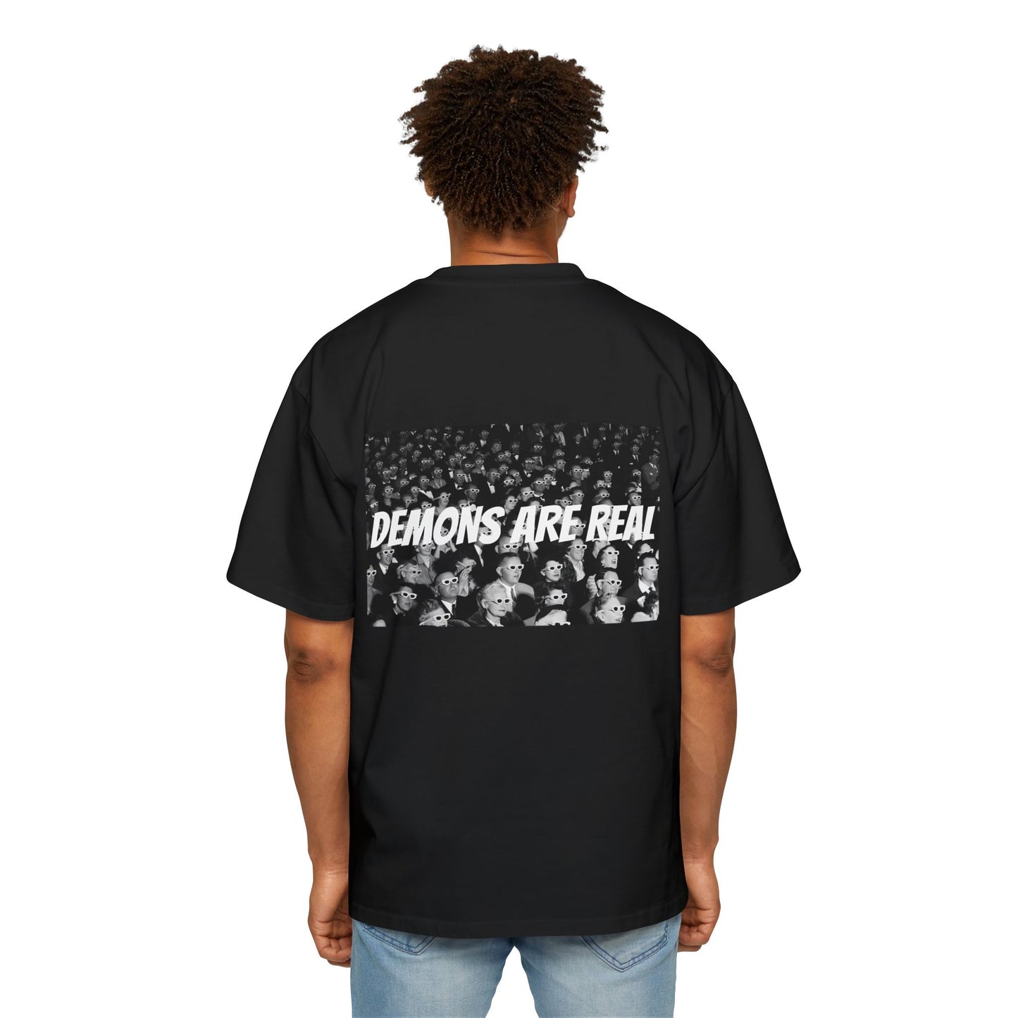 DEMONS ARE REAL Men's Heavy Oversized Tee