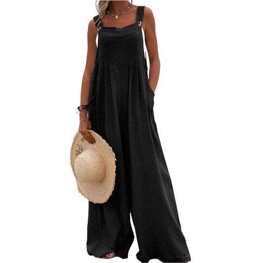 Sleeveless Wide Leg Jumpsuit with Pockets