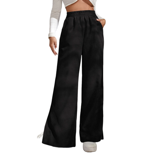 Slit Pocketed High Waist Wide Leg Pants