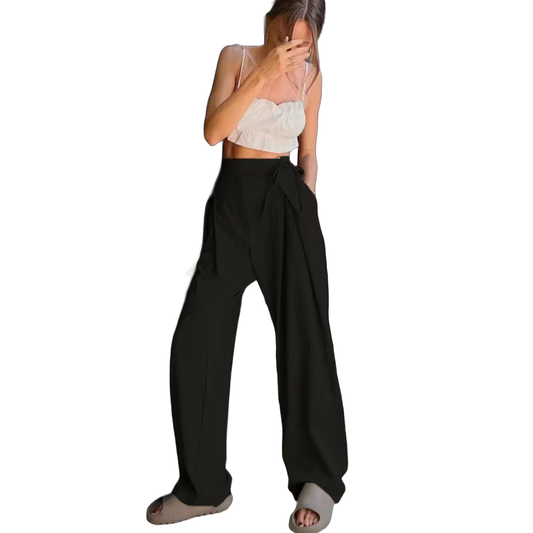 Tied High Waist Wide Leg Pants