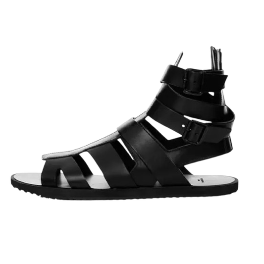 Black Sandals Men 2022 Summer Buckle Sandals Boots